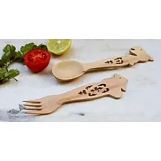 Purnak ✼ Udayagiri Wooden Cutlery - Set of Tow ✼ { 16 }
